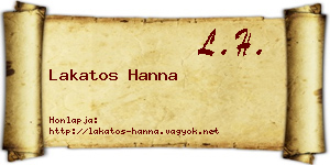 Lakatos Hanna névjegykártya