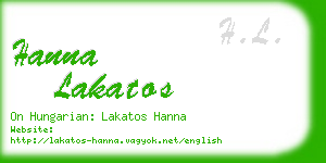 hanna lakatos business card
